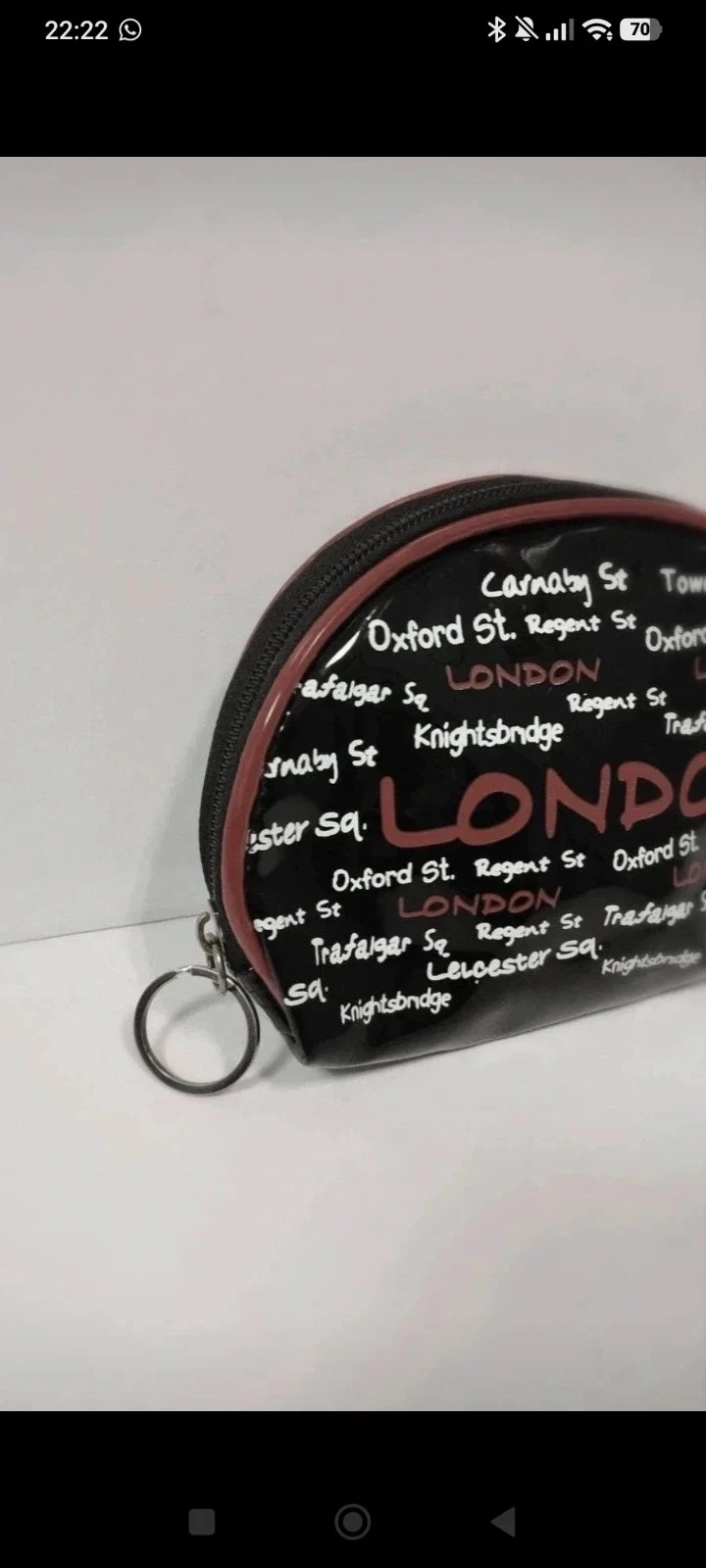 Carteira / estojo London preto vermelho com padrão de Londres com zíper 14x12 cm – photo 5